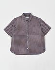 Regular Collar Shirt / Benjamin Shirt / Light Blue x Orange