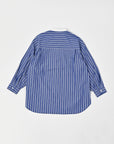 Band Collar Shirt / Elliot Shirt / Blue x White