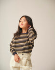 Multi Border T-shirt / Jayden Tee Multi Border / Charcoal