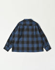 Open Collar Shirt / Logan Shirt / Blue×Grey
