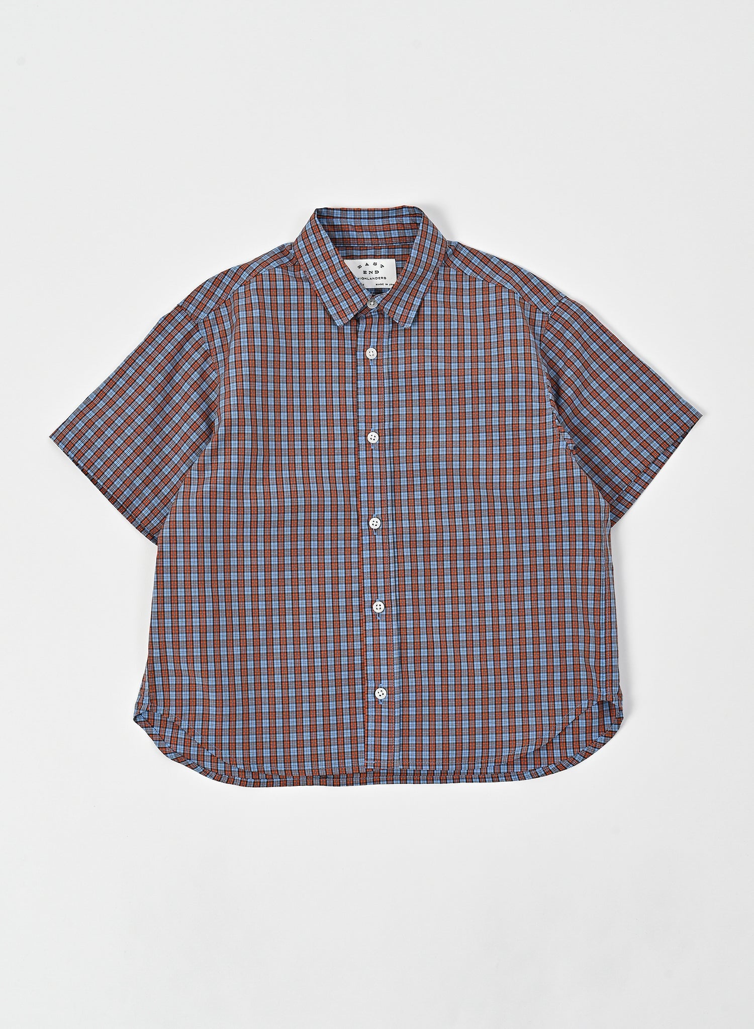 Regular Collar Shirt / Benjamin Shirt / Light Blue x Orange