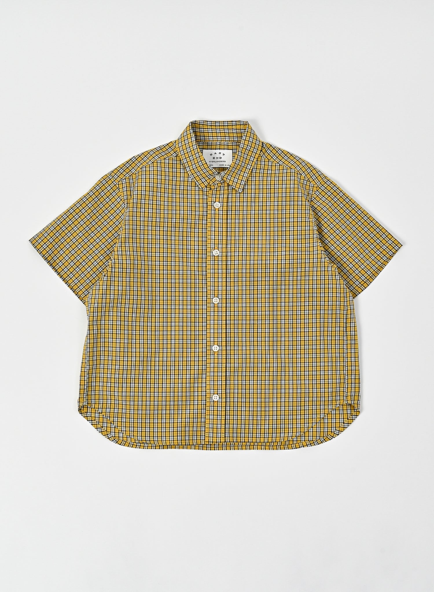 Regular Collar Shirt / Benjamin Shirt / Yellow x Brown