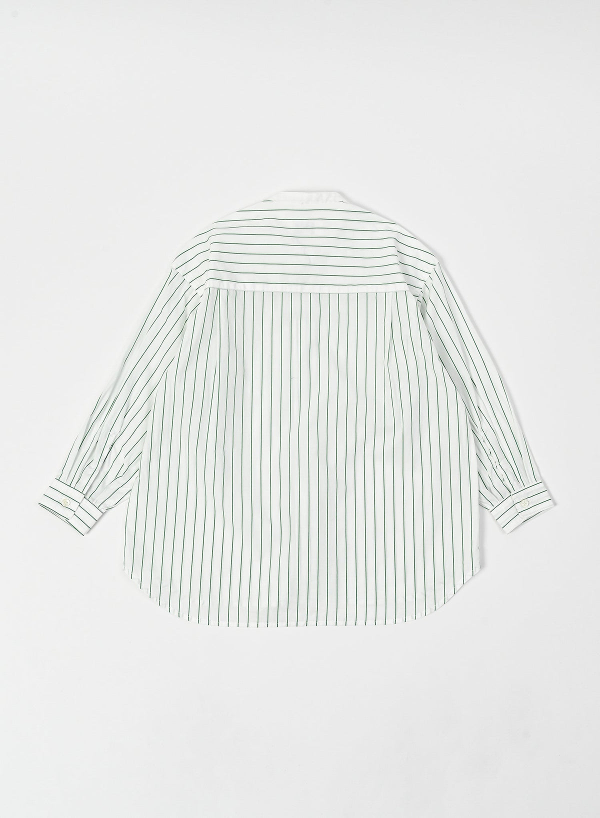 Band Collar Shirt / Elliot Shirt / White x Green