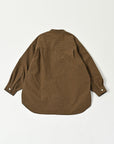 Band Collar Shirt / Elliot Shirt / Brown ×Stripe