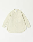 Band Collar Shirt / Elliot Shirt / White ×Stripe