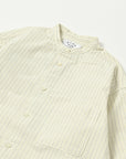 Band Collar Shirt / Elliot Shirt / White ×Stripe