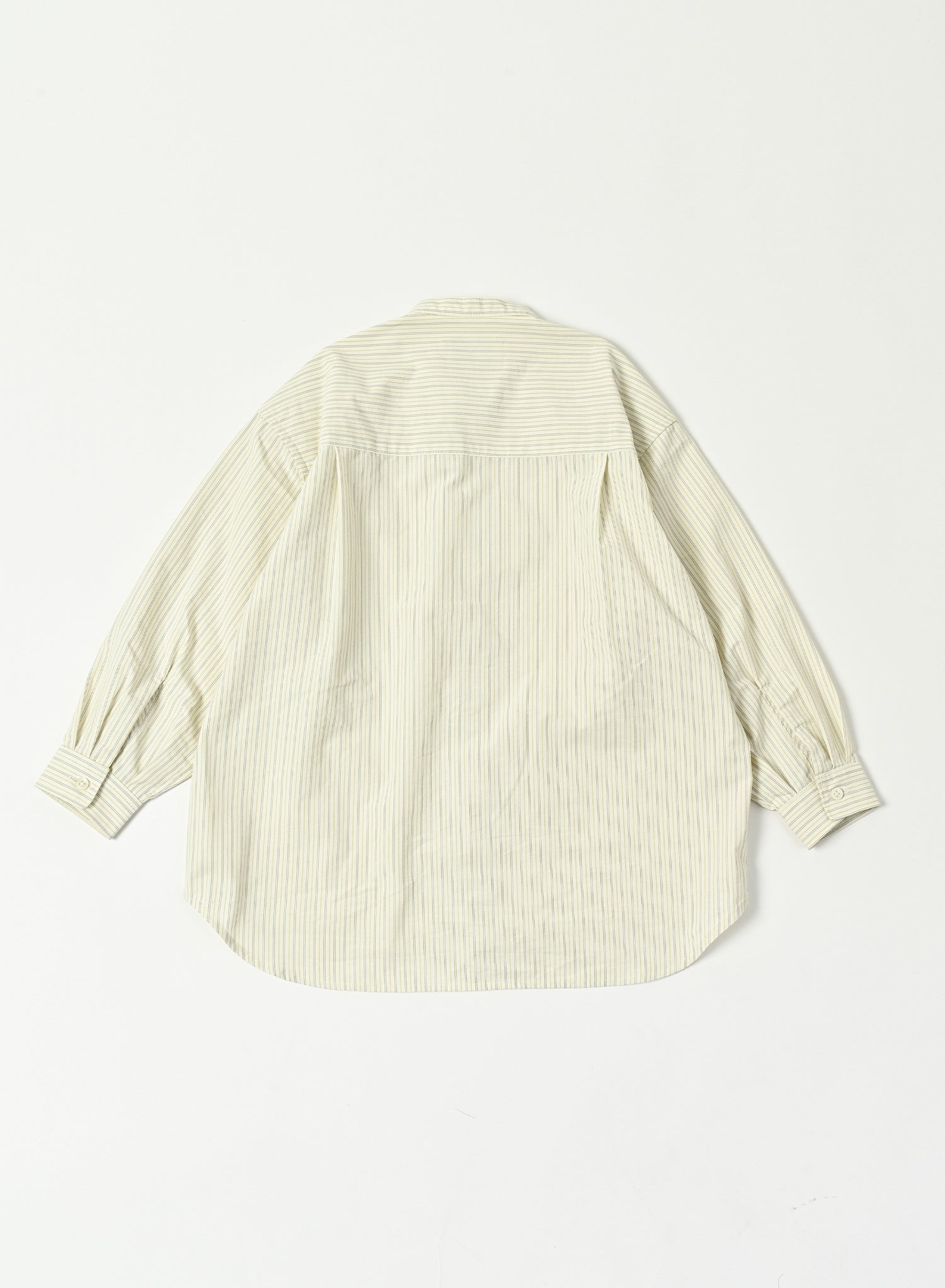 Band Collar Shirt / Elliot Shirt / White ×Stripe