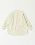 Band Collar Shirt / Elliot Shirt / White ×Stripe