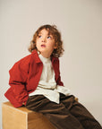 Band Collar Shirt / Elliot Shirt / White ×Stripe