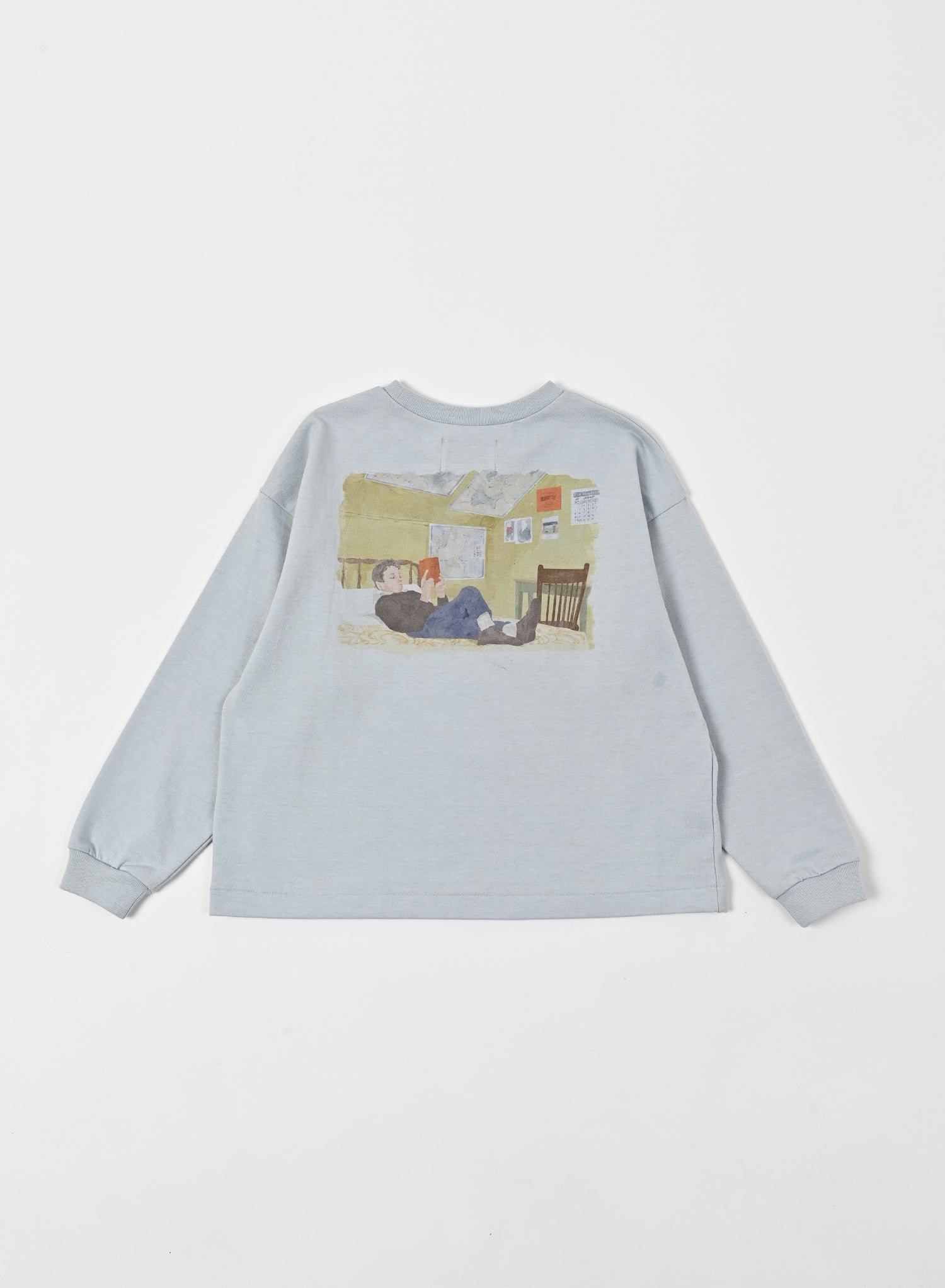 Back Print Long Sleeve Tee / Jayden Tee Back Print / Light Blue