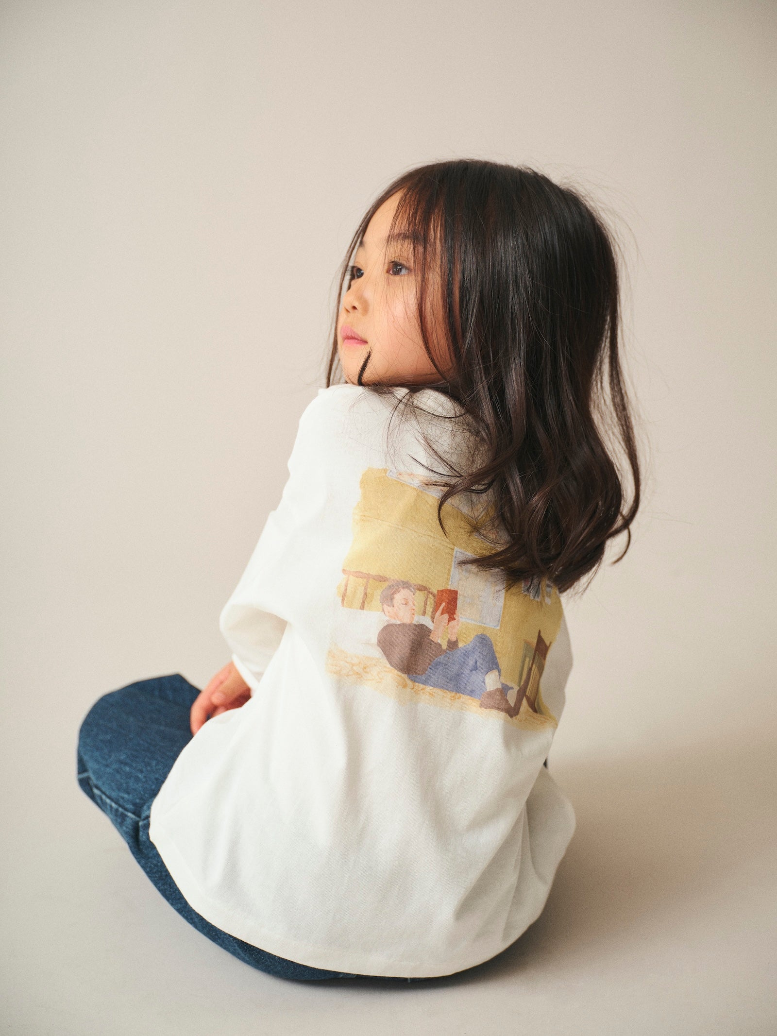 Back Print Long Sleeve Tee / Jayden Tee Back Print / Off White