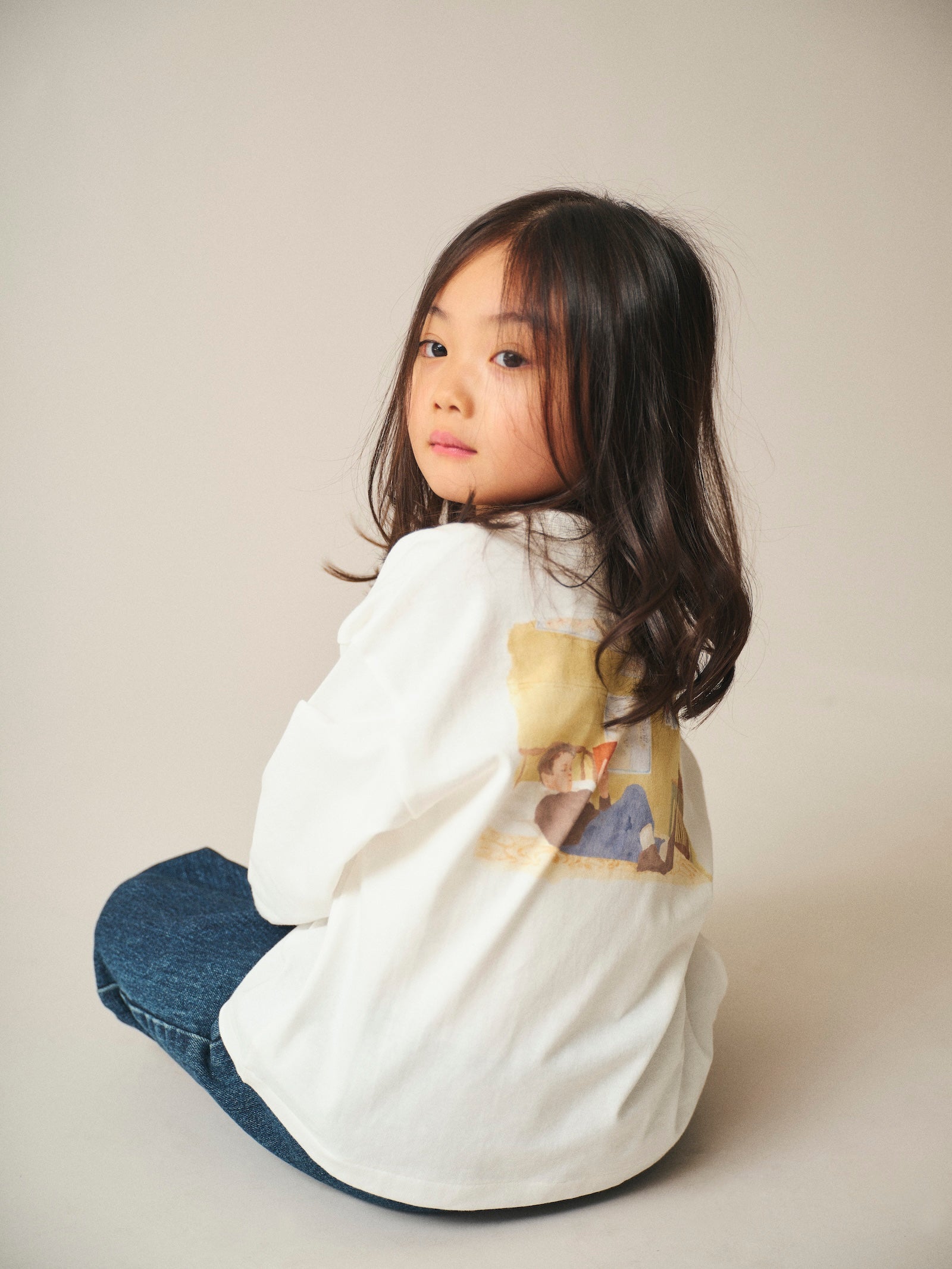 Back Print Long Sleeve Tee / Jayden Tee Back Print / Off White