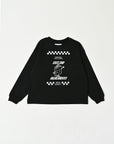 Front Print Long Sleeve Tee / Jayden Tee / Black
