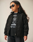 Front Print Long Sleeve Tee / Jayden Tee / Black
