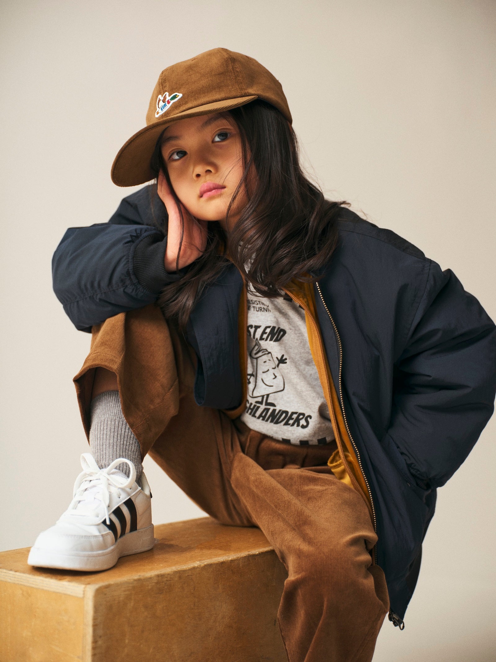 Front Print Long Sleeve Tee / Jayden Tee / Grey