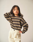 Multi Border T-shirt / Jayden Tee Multi Border / Charcoal