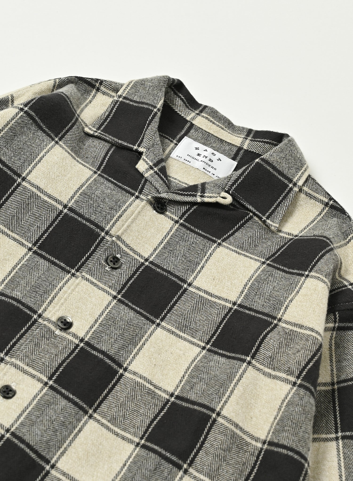 Open Collar Shirt / Logan Shirt / Beige×Grey