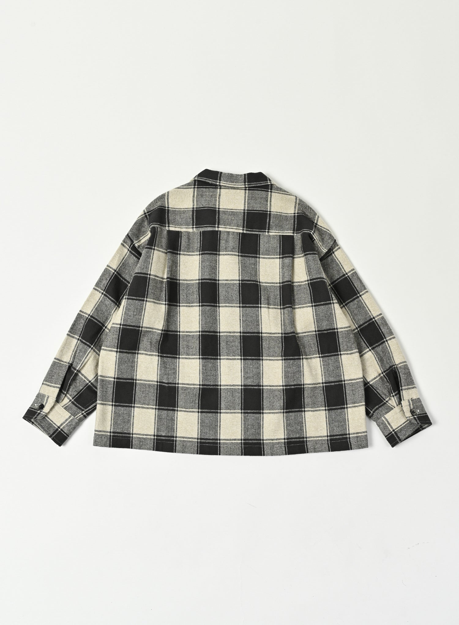 Open Collar Shirt / Logan Shirt / Beige×Grey