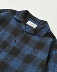 Open Collar Shirt / Logan Shirt / Blue×Grey