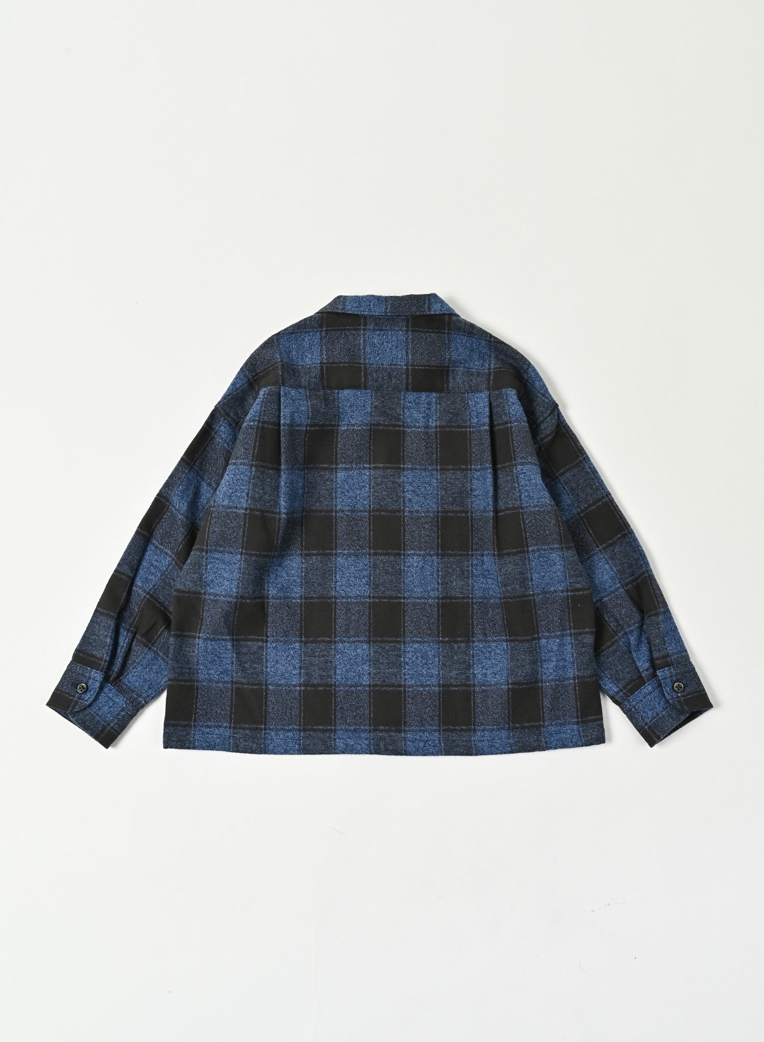 Open Collar Shirt / Logan Shirt / Blue×Grey