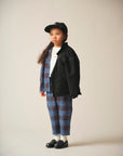 Open Collar Shirt / Logan Shirt / Blue×Grey